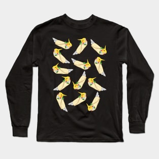 birbito - burrito cockatiel doodle pattern Long Sleeve T-Shirt